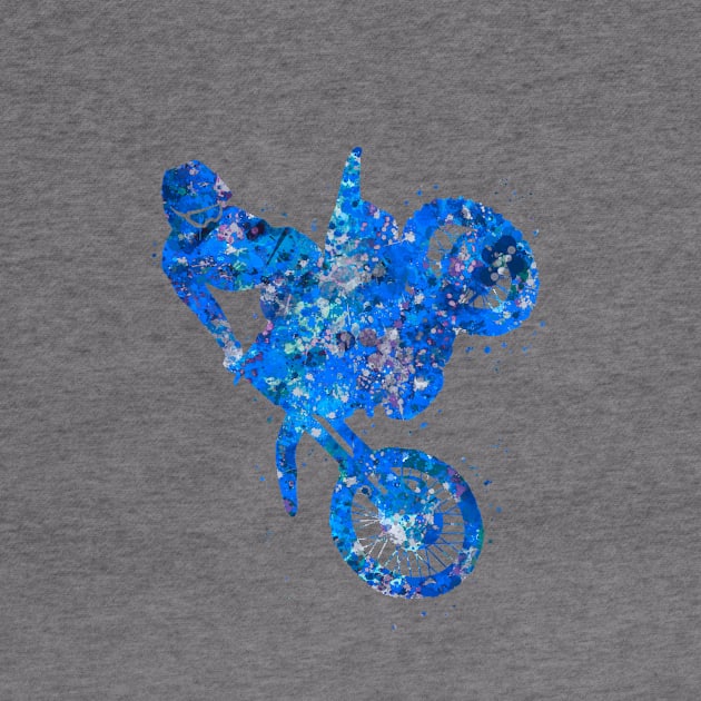 Motocross extreme blue art by Yahya Art